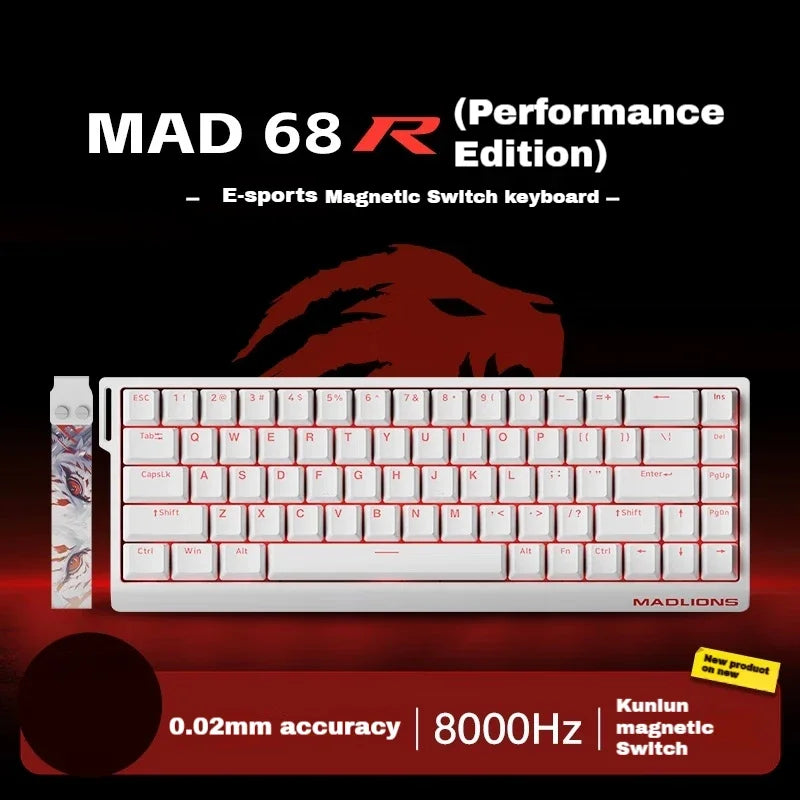 MADLIONS Mad60 Mad68 HE Mechanical Keyboard Wired 8k Polling Rate Magnetic Switch Customized Gaming Keyboard Pc Gamer Accessory