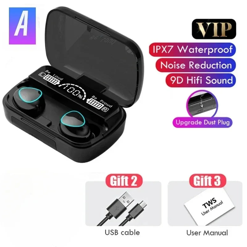 Wireless Earbuds M10 Bluetooth Earphones Handfree LED Dispay Headphones Bluetooth HiFi Stereo Music Waterproof Gaming Headset