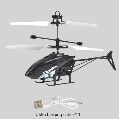 Rechargeable RC Helicopters Drone Toys Induction Hovering Safe Fall-resistant Mini Helicopters Toys Gifts No Remote Control