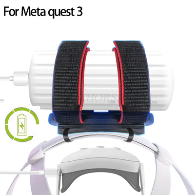 VR Power Battery Strap For Quest 2/Quest 3/Apple Vision Pro Adjustable Head Strap External Battery Fixed Bracket VR Accessories