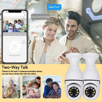 1Pcs 5G 2.4G IP Camera Surveillance Video CCTV Video Security Protection E27 Camera WIFI Outdoor Waterproof 3MP Mini Cam Family