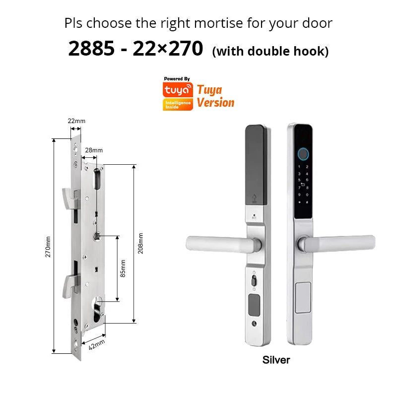 Tuya Smartlife WiFi Remote Control Waterproof Smart Lock Sliding Aluminum Door Digital Password Card Fingerprint Electronic Lock