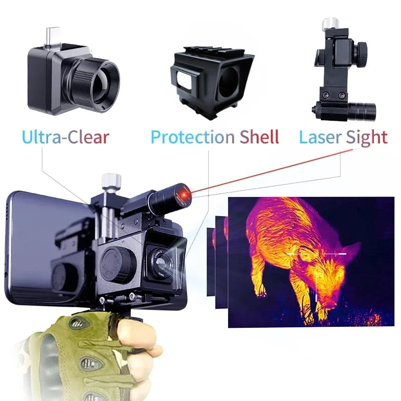 InfiRay T2 PRO Thermal imager Outdoor Hunting Infrared HD Monocular 25Hz Thermal Camera for Phone Night Vision with Laser