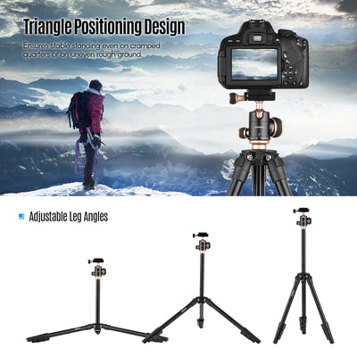 Camera Tripod Complete Tripods with Panoramic Ballhead Bubble Level Adjustable Height Portable Travel Tripod for DSLR Digital Ca