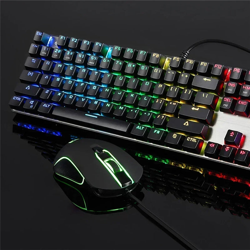 Motospeed CK888 Mechanical Gamer Keyboard 104 Keys With Mouse Combo 4 Buttons Wired 2400DPI Keyboard Backlit For PC Laptop Gifts