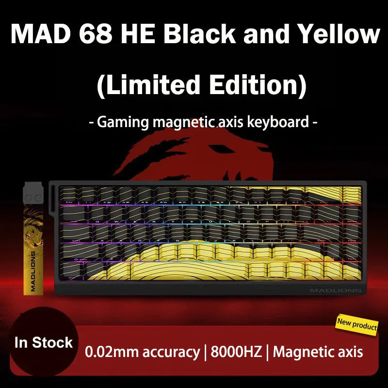 FGG Original MADLIONS Mad 60/68 HE E-sport Magnetic Switch Keyboard 0.02 RT 8K HZ Wired RGB Hot Swap 0.125ms Latency Customized