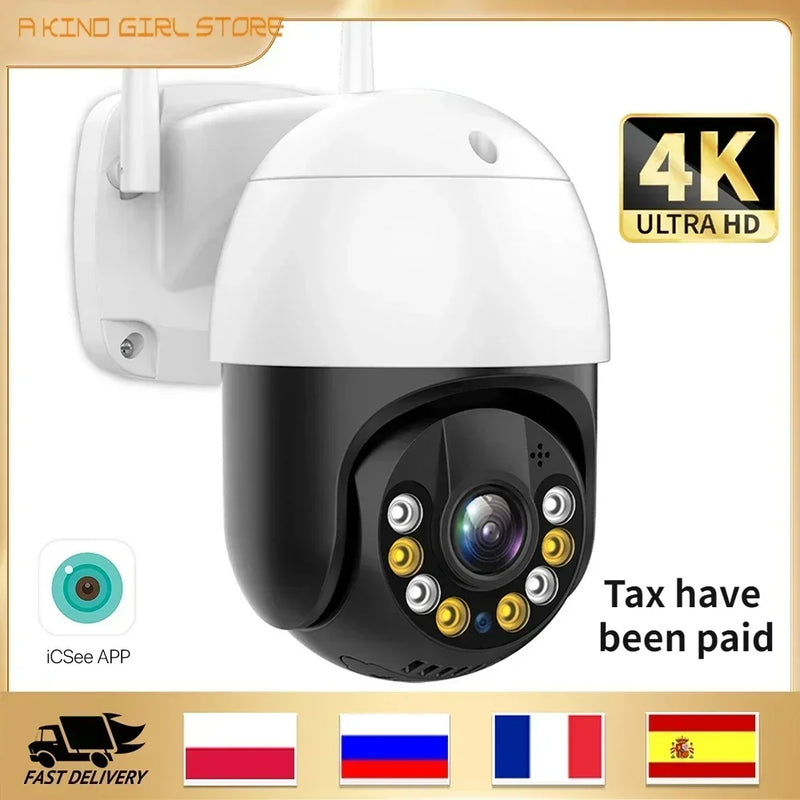 8MP 4K PTZ Camera IP Outdoor WiFi Camera HD 5MP H.265 Wireless Surveillance Security CCTV 1080P AI Tracking P2P Onvif iCsee