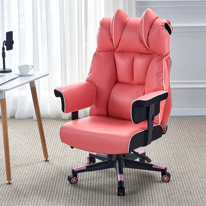 Modern Luxury Office Chair PU Leather Ergonomic Waist Support Sofa Gaming Boss Office Chair Vanity Cadeira Office Furniture LVOC