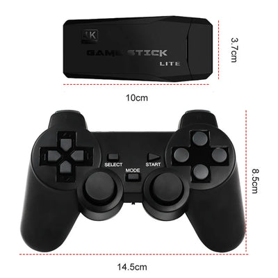 Video Game Sticks M8 Console Game Stick 2.4G Dual Wireless Controller 9 Emulator HD Output 10000+ 64G Retro Game for Kids Gifts