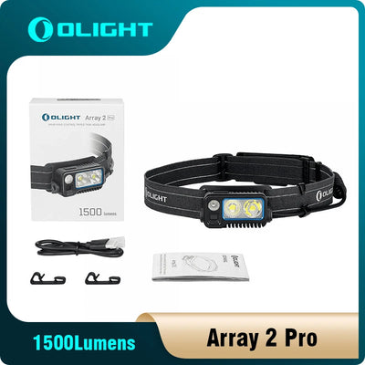 OLIght Array 2 Pro flashlight 1500 lumens headlights,USB Type-C charging,Including Headlamp Strap / Lamp Head / Battery Pack