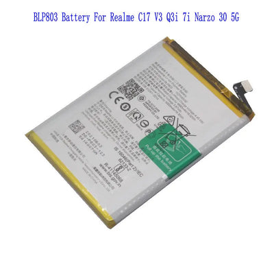 1x 5000mAh BLP803 Battery For OPPO Realme C17 Realme V3/Realme Q3i/Realme 7i/Realme Narzo 30 5G / Realme 8 5G RMX3241 Batteries