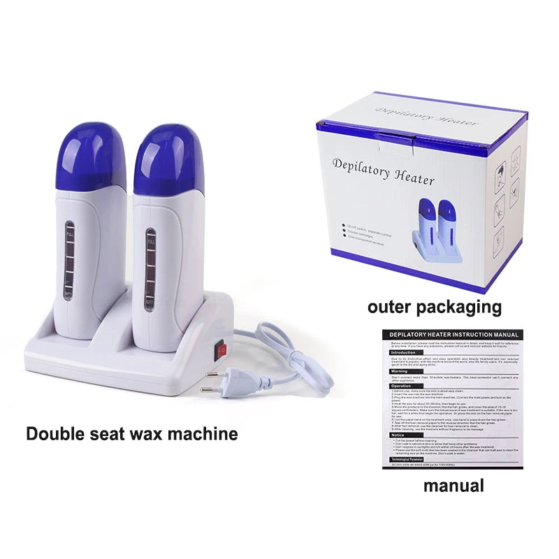 2025 New Double Seat Hair Removal Wax Therapy Machine 40w Power Fast Melting Heating Wax Therapy Instrument Hair Removal Device