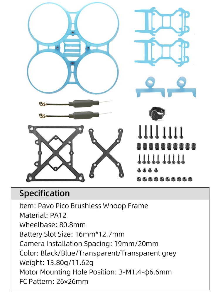 BETAFPV Pavo Pico Brushless Whoop Frame FPV Drone Frame Quadcopter For O3 Air Unit Avatar HD Pro Vista RC FPV Drone PavoPico