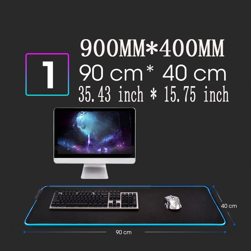 Large Game RGB Mouse Pad Chinese Dragon Gaming Accessories HD Print Computer Keyboard LED Mousepad XXL PC Gamer Laptop Desk Mat