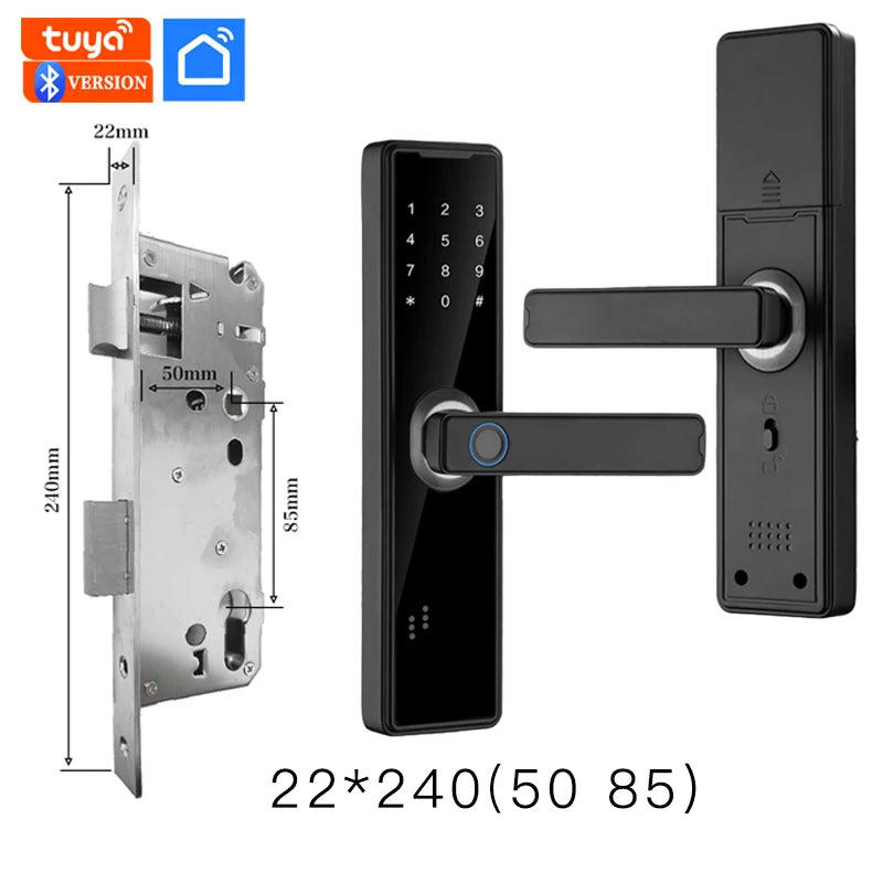 Tuya APP Intelligence Lock Biometric Fingerprint Smart Keyless Access Password IC Card Smartlife Support 5 Language