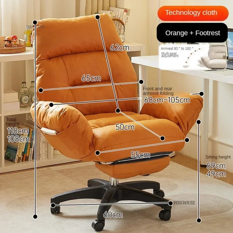 Nordic Technology Cloth Computer Armchair Study Home Furniture Lift Swivel Office Chair Comfortable Long-sitting Gaming Chairs X