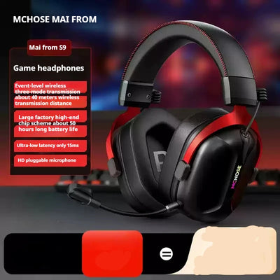 MCHOSE S9 Pro Gaming Headphone Wireless With Microphone Aluminium Alloy Low Latency Customized Gamer Headset Laptop Accessories