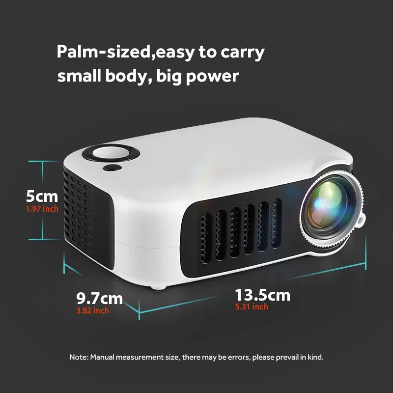 A2000 MINI Projector Portable Home Theater 3D LED Videoprojectors Cinema Laser Beamer for 4K 1080P Via HD Port Smart TV BOX