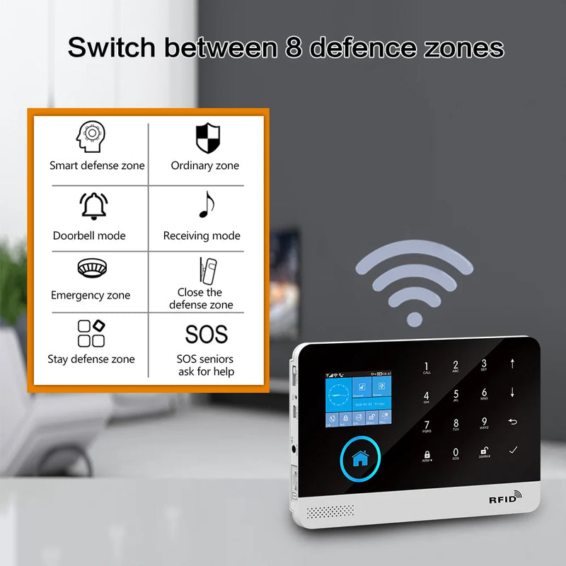 Gautone Alarm System for Home Security Compatible with Alexa, NO Monthly Fees WiFi Wireless Smart Life App Control