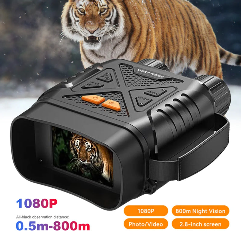 HD 1080P Digital Night Vision Goggles 5X 10X Digital Zoom Infrared Binoculars HD Screen for Video and Photo Camping Equipment