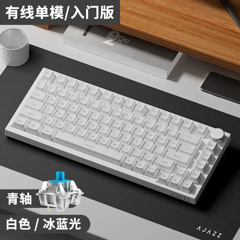 AJAZZ AK820 Wireless Mechanical Keyboard Three Mode RGB Hot Swap Gasket Structure Gamer Laptop Accessories Bluetooth Keyboard