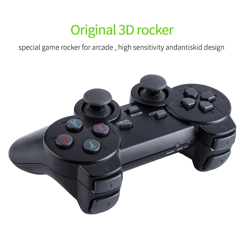 Retro Gaming Console 2 People Match 4K HD Game Box TV Game Console Rechargeable 2.4GHz Wireless Controller for Party Gathering