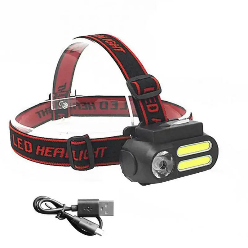 XPE+COB Portable Mini LED Headlight USB Rechargeable Using 18650 Battery Outdoor Camping Light Night Fishing Headlight