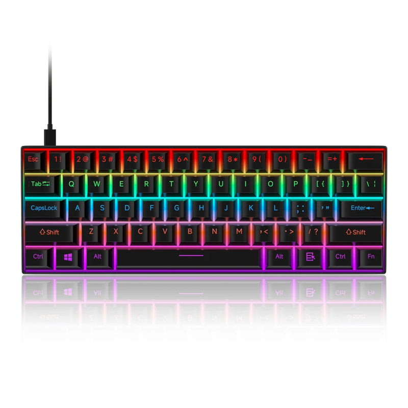 CASEPOKE Mechanical Keyboard 61 Keys Blue Switch Red Switch Brown Switch Hot Swap Keyboard Office Accessories Gaming Keyboard