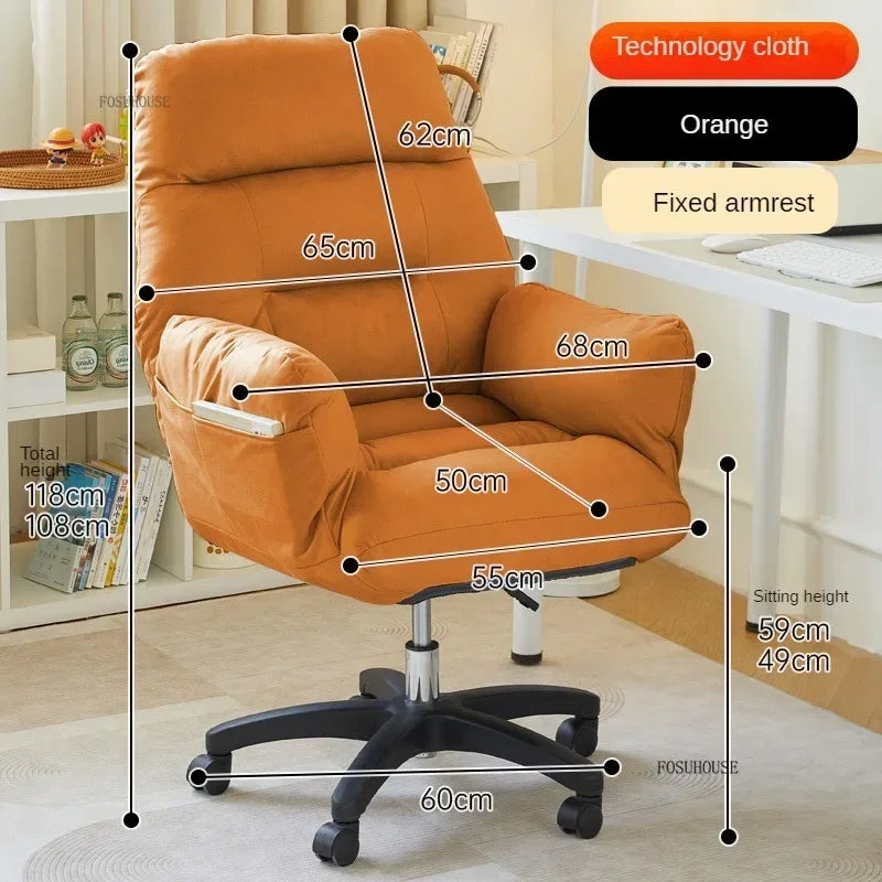 Nordic Technology Cloth Computer Armchair Study Home Furniture Lift Swivel Office Chair Comfortable Long-sitting Gaming Chairs X