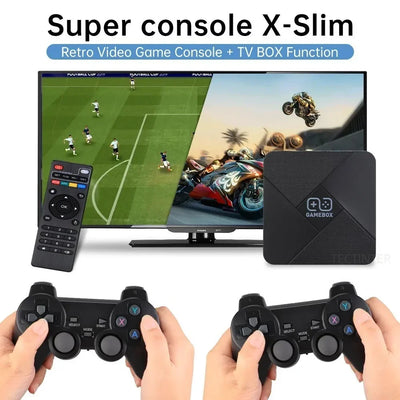 Dual-System 4K HD TV Game Player Game Stick Retro Video Game Console Built in 40000+ Games 128G TV Box 2.4G Wireless Controller