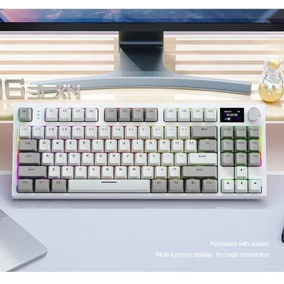 K86 Wireless Hot-Swappable Mechanical Keyboard Bluetooth/2.4g With Display Screen and Volume Rotary Button for Games and Work