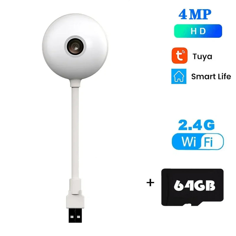 2K Tuya 4MP Mini WiFi Camera Indoor Security Camera 2 WAYS Talk for Baby Monitor Wireless IP Surveillance AI Auto Tracking Cam