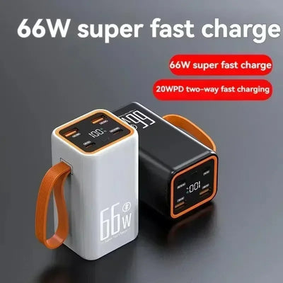 Mini Fast Charging Power Bank, 20W Bidirectional, 30000mAh, 66W, Compact and Suitable for Apple and Android Mobile Power Supply