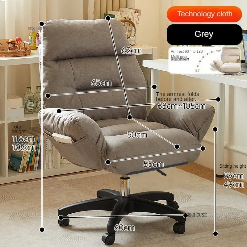 Nordic Technology Cloth Computer Armchair Study Home Furniture Lift Swivel Office Chair Comfortable Long-sitting Gaming Chairs X