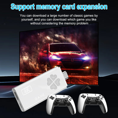 Video Game Console M8 PRO 64GB Built-in 30000+ Games with Two-person Handheld Wireless Controller Children's Game Christmas Gift