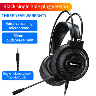 Gaming Headset with Microphone Black White 3.5mm USB Wired Stereo Gmaing Headphone with Led Light for Laptop/ Ps4/PS5/xbox One