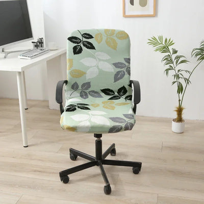 LANMOLIFE Printed Office Chair Covers Stretch Spandex Gaming Armchairs Decorated With Elastic Swivel Seat Protective Covers