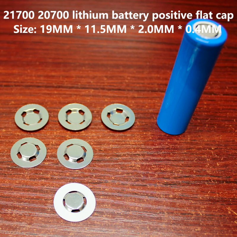 100pcs/lot 21700 Lithium battery can spot welding positive flat head cap 21700 lithium battery negative film battery accessories