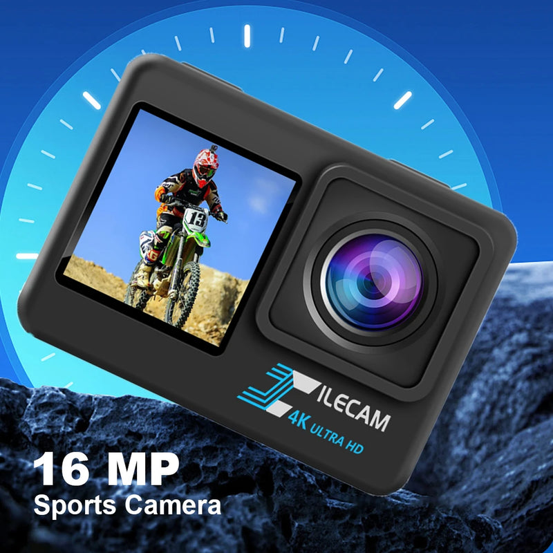 4K UHD Action Camera 1080P 30FPS 2.0 Inch IPS Screen Bicycle Video Recording Camera Anti-Shake Underwater Camera 120 Wide Angle