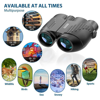 20x25 Focus Binoculars with Low Light Vision Compact Binoculars for Bird Watching and Travel