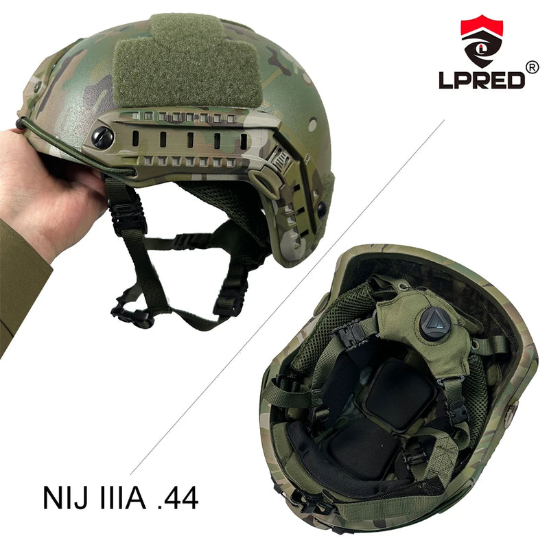 LPRED FAST 100% Aramid High Cut Ballistic Helmet Level NIJ IIIA Bulletproof FAST Helmet Army Helmet .44 with wendy 3.0 2024 NEW