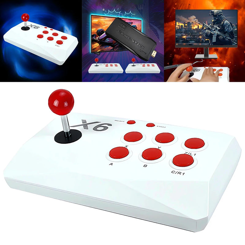 M8-X6 Arcade Video Wireless Game Console with Arcade Joystick 4K Built-in 20000+ Games for MAME/Sega/PS1/Atari