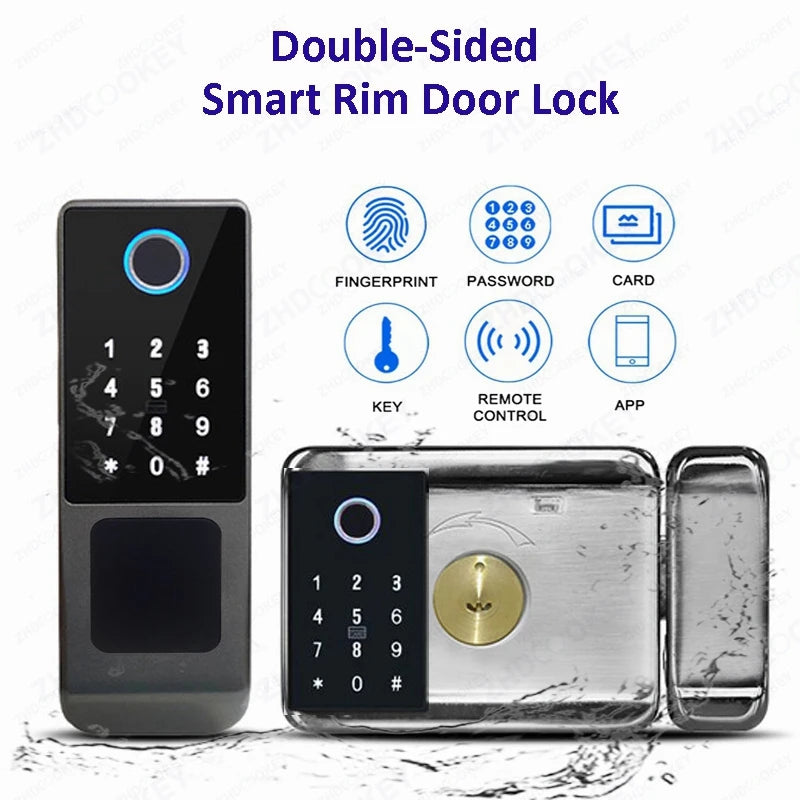 Outdoor Waterproof Tuya Smart Lock with Remote Control IC Card Digital Key-pad Electronic Biometria Security Lock For Gate Door