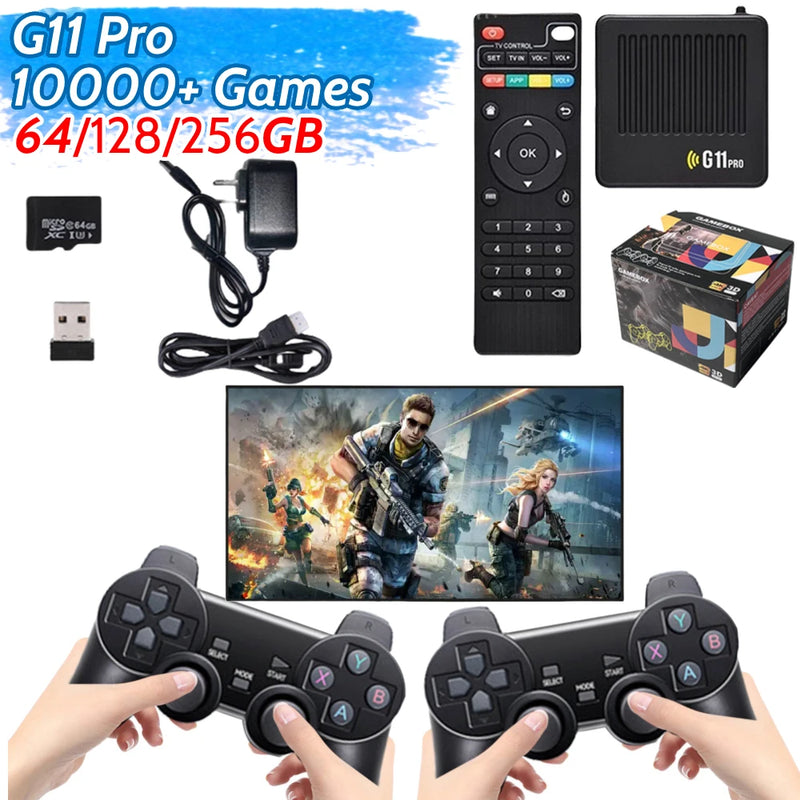 G11 Pro Retro Home Console Plug and Play HD Video Game Console 4K HDMI-Compatible Output with 2.4G Wireless Dual Controllers