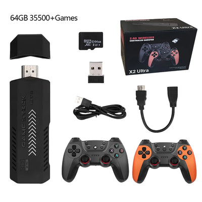 Retro Game Stick with 2.4G Wireless Controller Plug and Play Video Gaming Console 64G/128G/256G 35000+Games for TV Game Lovers