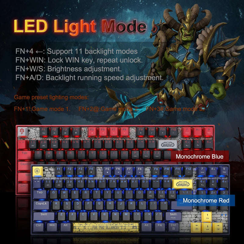 Blizzard YGM1 USB Mechanical Gaming Keyboard 89 Keys Wired detachable cable Gamer for Computer Laptop pc