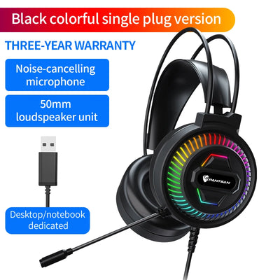 Gaming Headset with Microphone Black White 3.5mm USB Wired Stereo Gmaing Headphone with Led Light for Laptop/ Ps4/PS5/xbox One