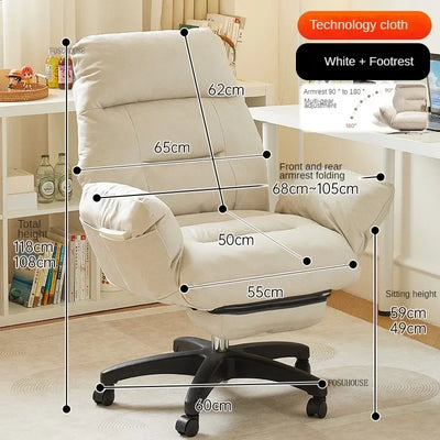 Nordic Technology Cloth Computer Armchair Study Home Furniture Lift Swivel Office Chair Comfortable Long-sitting Gaming Chairs X