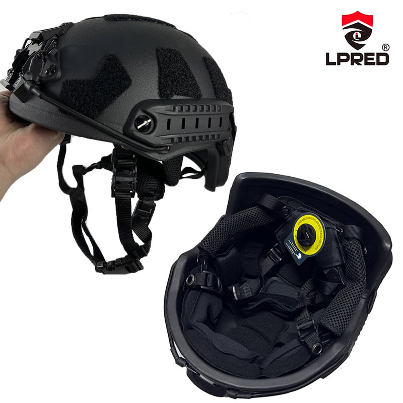 LPRED Real Bulletproof Helmet Ballistic High Cut Tactical NIJ 3A Helmet Aramid UHMW PE Safety Helmet IIIA Br1 MICH FAST Helmet