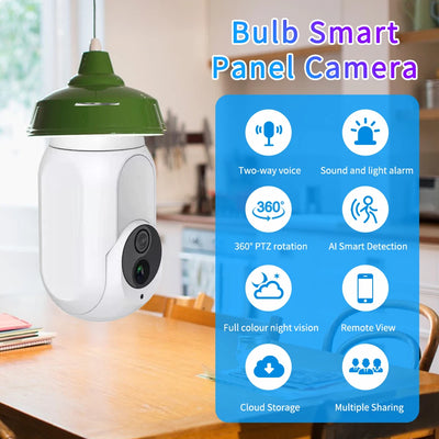 Tuya Mini IP Camera WiFi Light Surveillance Video Recorder Night Vision Wireless Security PTZ E27 Interface Smart Life Monitor